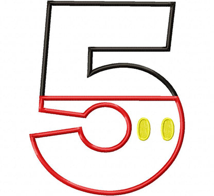 Mouse Boy Birthday Numbers 0-9 Birthday Set Numbers - Applique