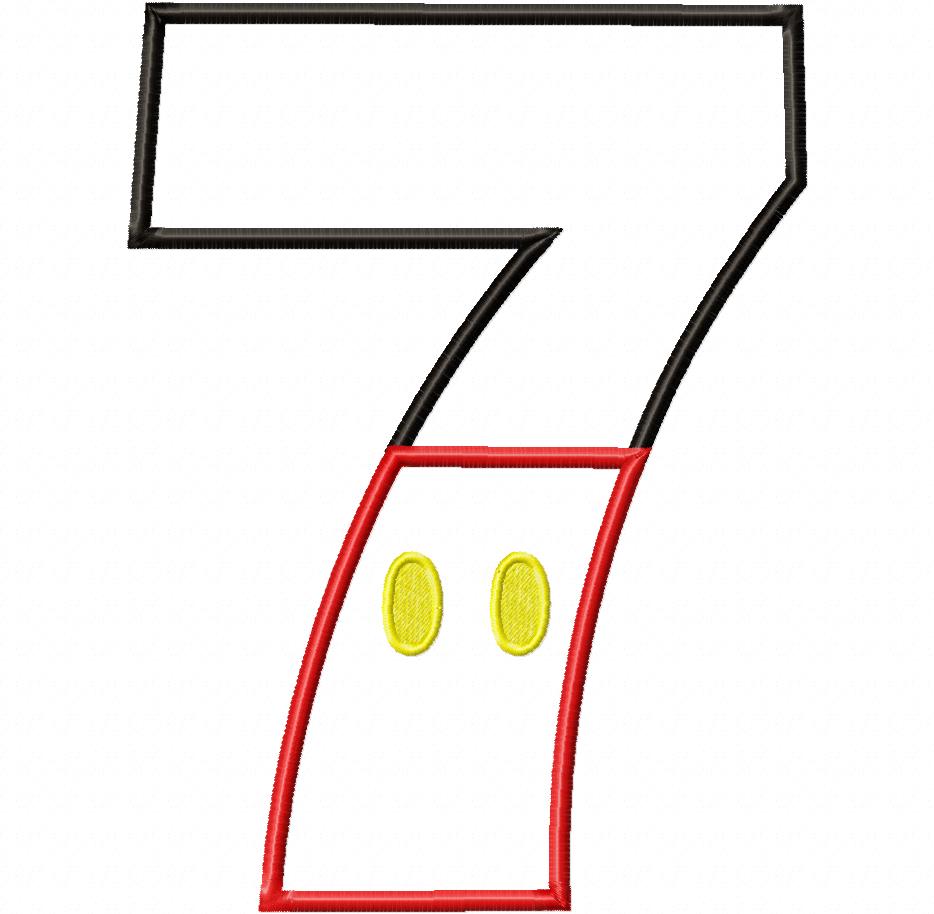 Mouse Boy Birthday Numbers 0-9 Birthday Set Numbers - Applique