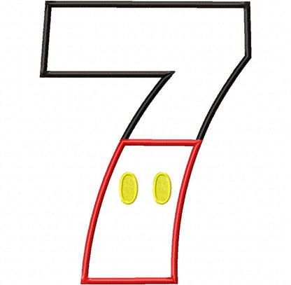 Mouse Boy Birthday Numbers 0-9 Birthday Set Numbers - Applique