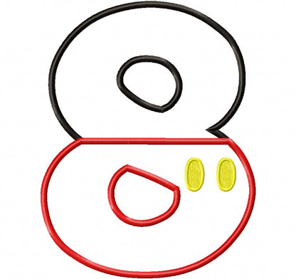 Mouse Boy Birthday Numbers 0-9 Birthday Set Numbers - Applique