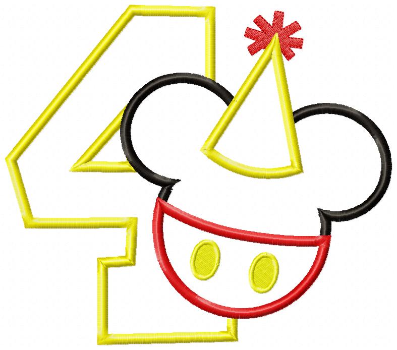 Mouse Ears Boy Birthday Numbers 1-11 Birthday Set Numbers - Applique