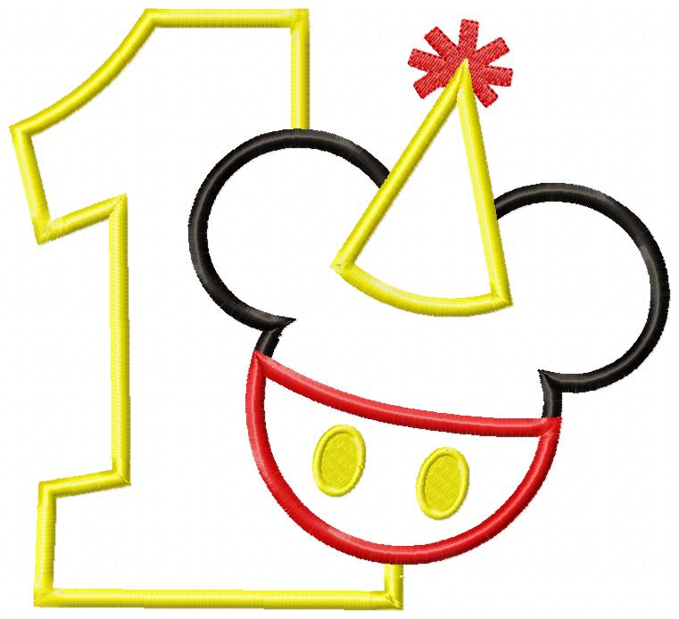 Mouse Ears Boy Birthday Numbers 1-11 Birthday Set Numbers - Applique