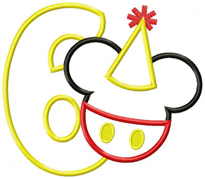 Mouse Ears Boy Birthday Numbers 1-11 Birthday Set Numbers - Applique