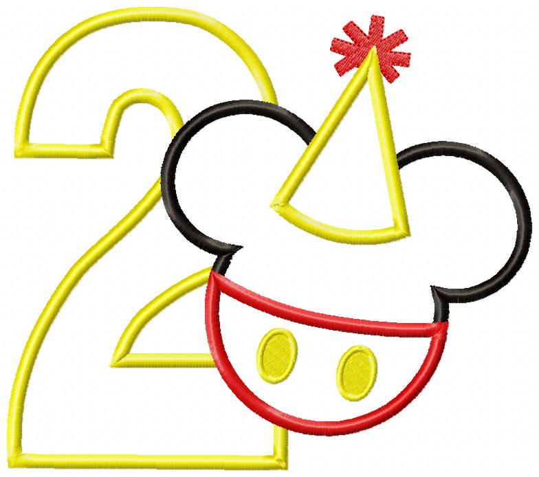 Mouse Ears Boy Birthday Numbers 1-11 Birthday Set Numbers - Applique