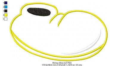 Mouse Boy Shoe - Applique Embroidery