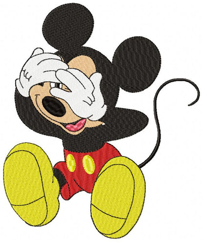 Mouse Boy Hiding His Face - Fill Stitch - Machine Embroidery Design