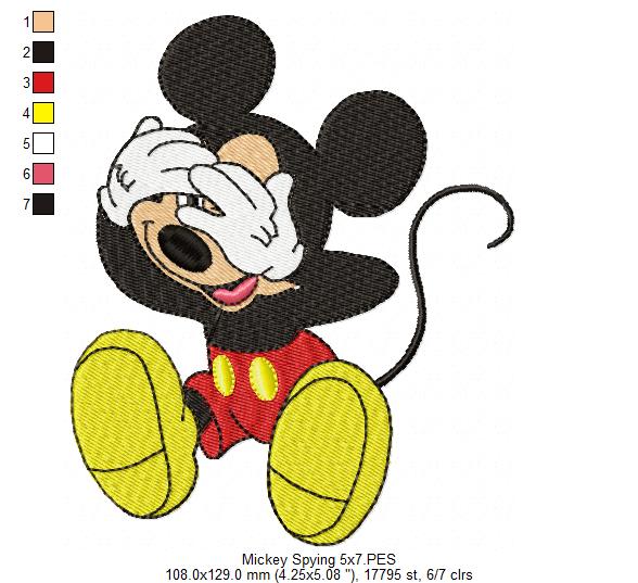 Mouse Boy Hiding His Face - Fill Stitch - Machine Embroidery Design