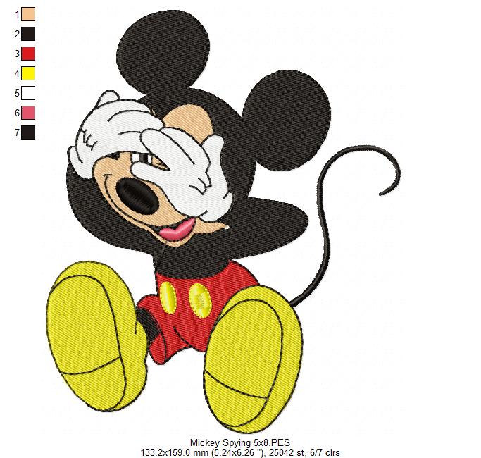 Mouse Boy Hiding His Face - Fill Stitch - Machine Embroidery Design