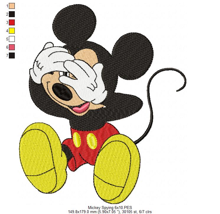 Mouse Boy Hiding His Face - Fill Stitch - Machine Embroidery Design