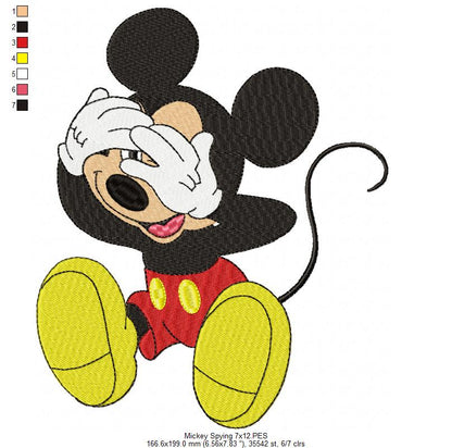 Mouse Boy Hiding His Face - Fill Stitch - Machine Embroidery Design