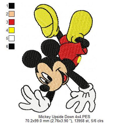 Mouse Boy Upside Down - Fill Stitch - Machine Embroidery Design