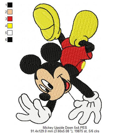 Mouse Boy Upside Down - Fill Stitch - Machine Embroidery Design