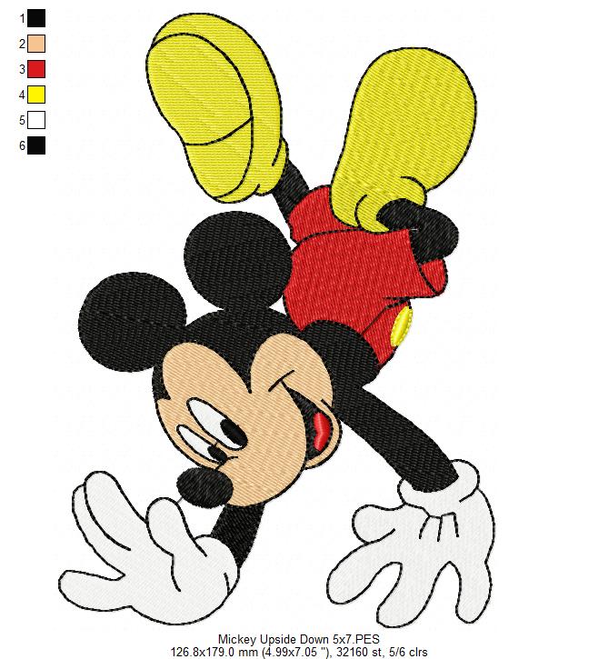 Mouse Boy Upside Down - Fill Stitch - Machine Embroidery Design