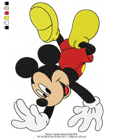 Mouse Boy Upside Down - Fill Stitch - Machine Embroidery Design