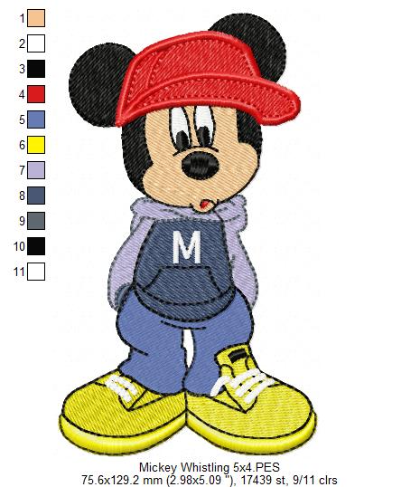Mouse Boy Whistling - Fill Stitch - Machine Embroidery Design