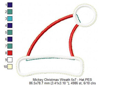 Mickey Christmas Wreath - ITH Project - Machine Embroidery Design