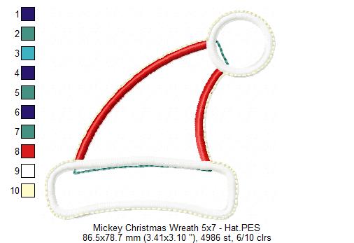 Mickey Christmas Wreath - ITH Project - Machine Embroidery Design