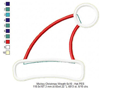 Mickey Christmas Wreath - ITH Project - Machine Embroidery Design