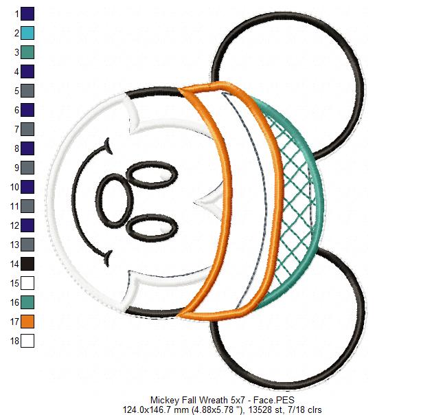 Fall Mickey Garland - ITH Project - Machine Embroidery Design ...