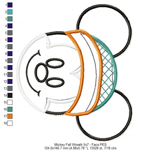 Fall Mickey Garland - ITH Project - Machine Embroidery Design