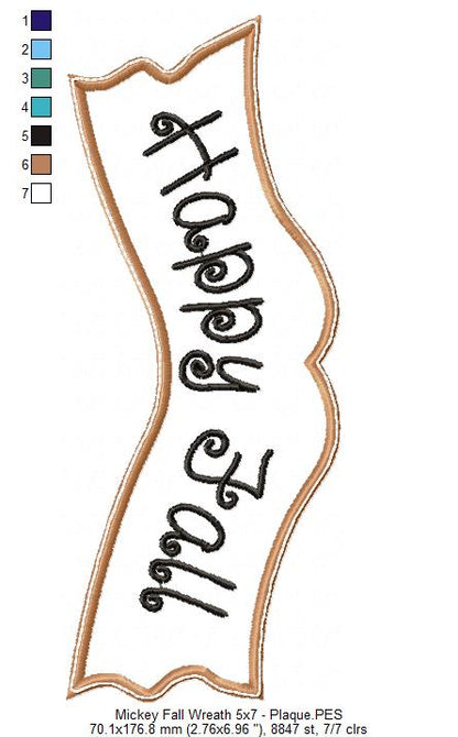 Fall Mickey Garland - ITH Project - Machine Embroidery Design