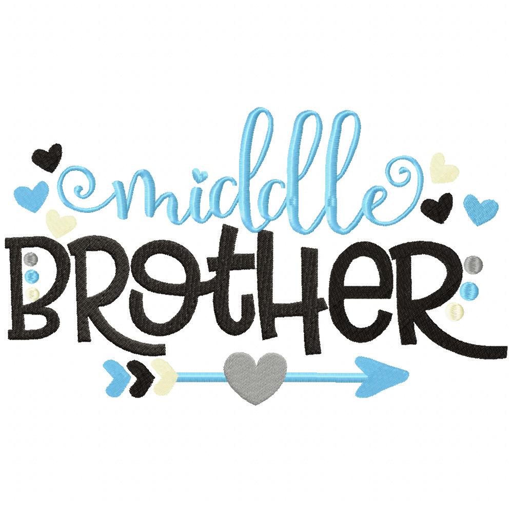 Brother Arrow and Hearts - Fill Stitch - Set of 6 designs - Machine Embroidery Design