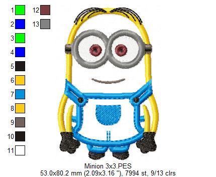 Minions Boy - Applique Embroidery - Machine Embroidery Design