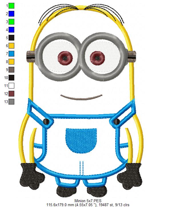 Minions Boy - Applique Embroidery - Machine Embroidery Design