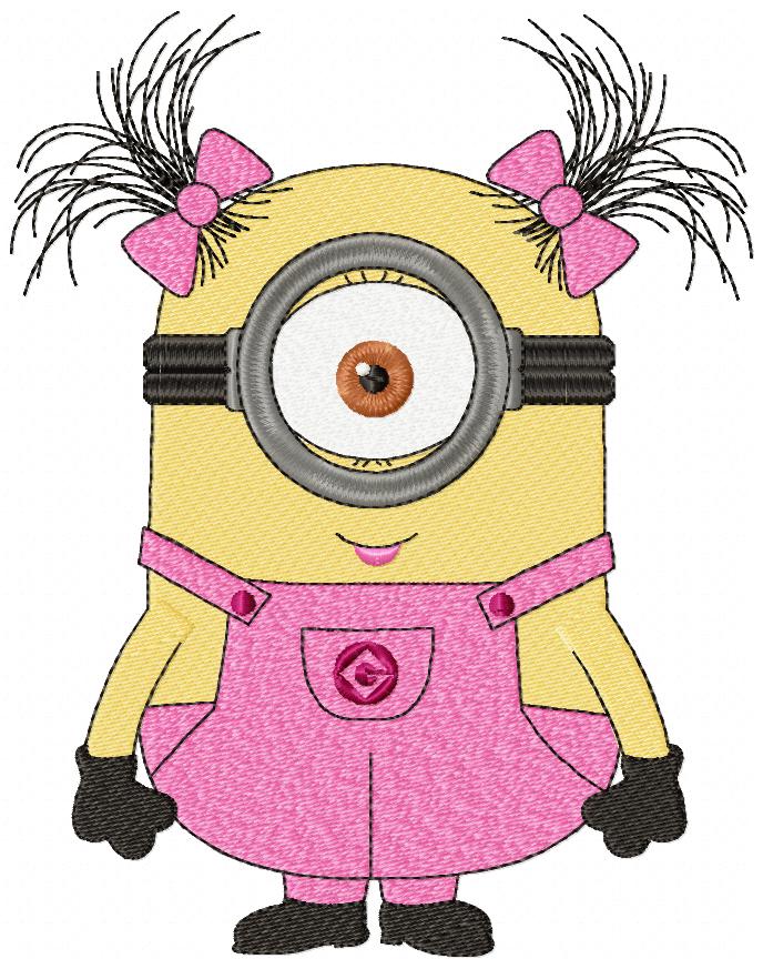 Minions Girl - Fill Stitch Embroidery - Machine Embroidery Design