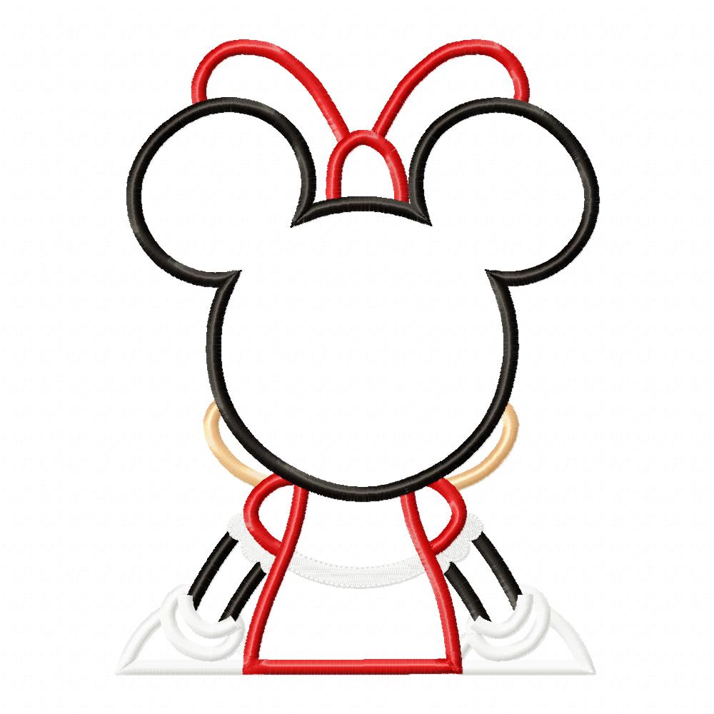 Minnie Mouse Back - Applique - Machine Embroidery Design