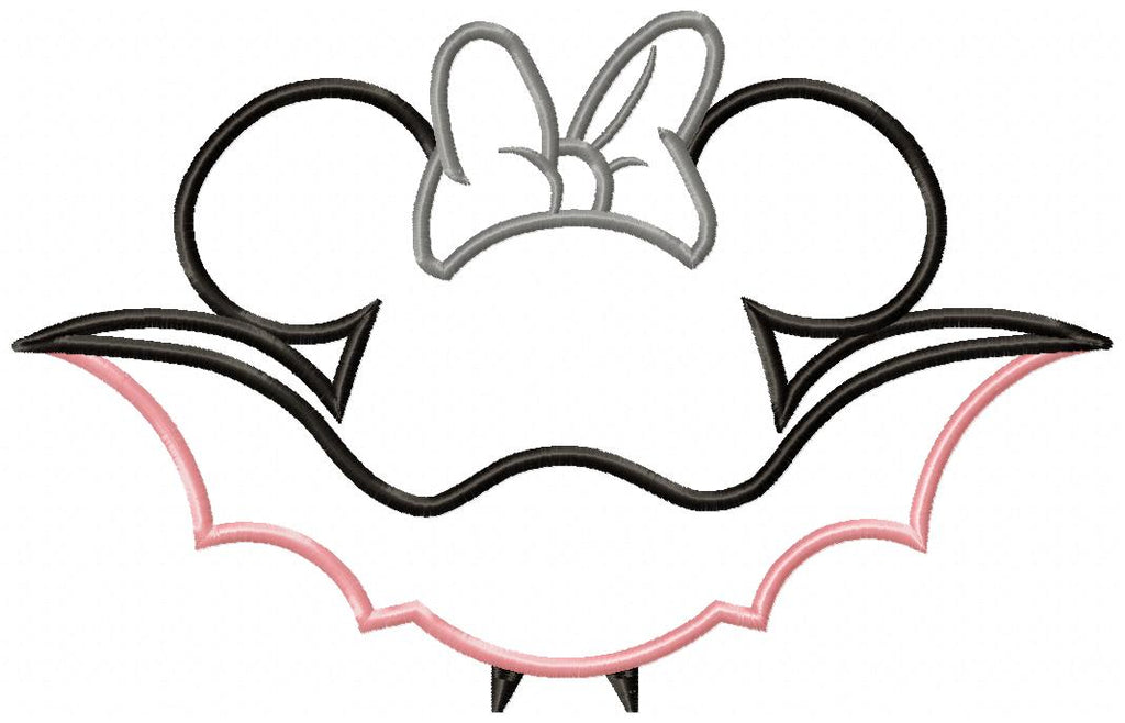 Mouse Ears Girl Bat - Applique Embroidery