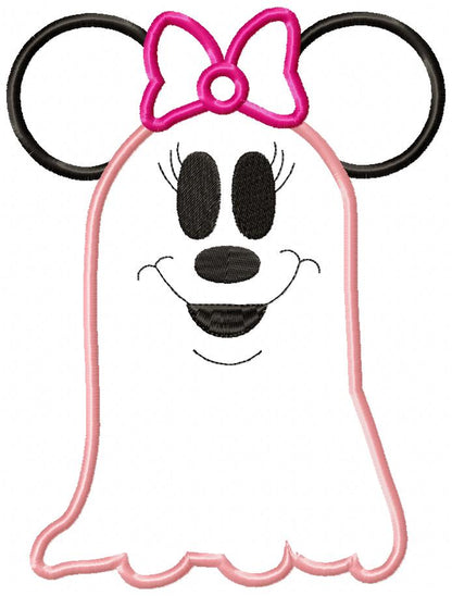 Mouse Ears Girl Ghost - Applique Embroidery