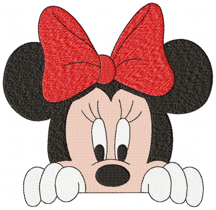 Mouse Girl Looking Over - Fill Stitch - Machine Embroidery Design