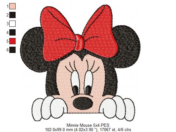 Mouse Girl Looking Over - Fill Stitch - Machine Embroidery Design