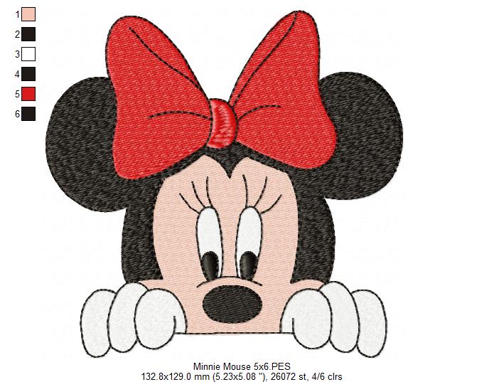 Mouse Girl Looking Over - Fill Stitch - Machine Embroidery Design