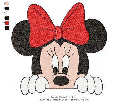 Mouse Girl Looking Over - Fill Stitch - Machine Embroidery Design