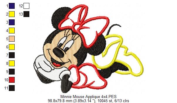Mouse Girl Posing for a Photo - Applique Embroidery
