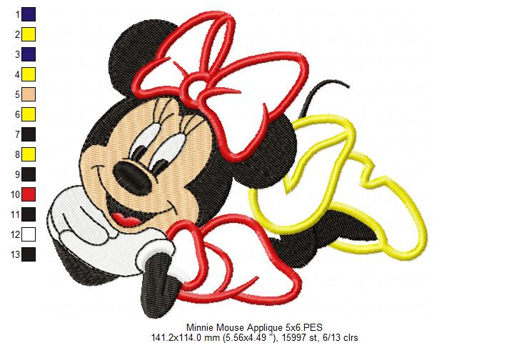 Mouse Girl Posing for a Photo - Applique Embroidery