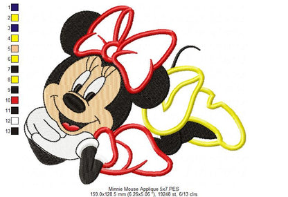 Mouse Girl Posing for a Photo - Applique Embroidery