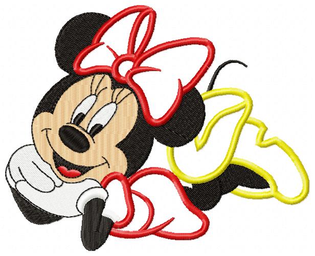 Mouse Girl Posing for a Photo - Applique Embroidery