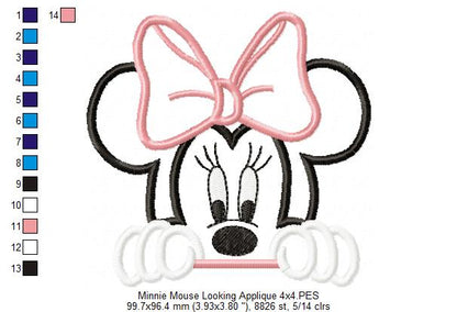 Mouse Girl Looking Over - Applique