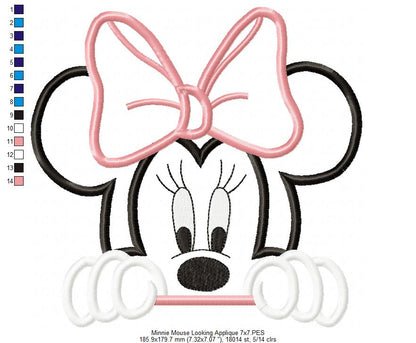 Mouse Girl Looking Over - Applique