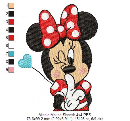 Mouse Girl Shoosh - Fill Stitch Embroidery