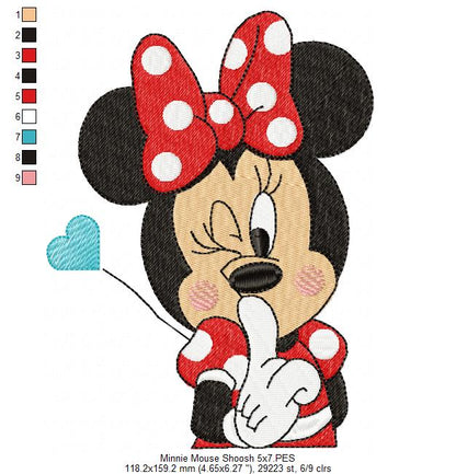 Mouse Girl Shoosh - Fill Stitch - Machine Embroidery Design