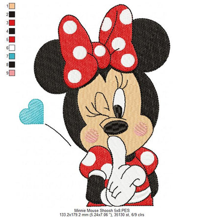 Mouse Girl Shoosh - Fill Stitch - Machine Embroidery Design
