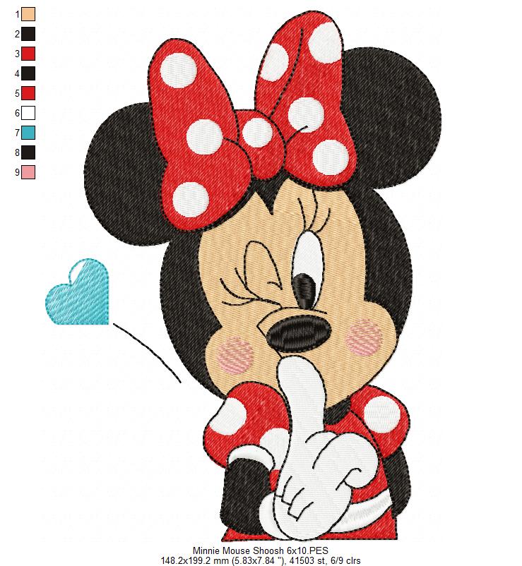 Mouse Girl Shoosh - Fill Stitch - Machine Embroidery Design