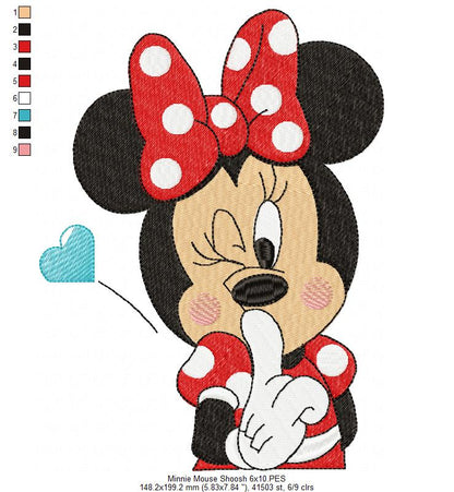 Mouse Girl Shoosh - Fill Stitch - Machine Embroidery Design