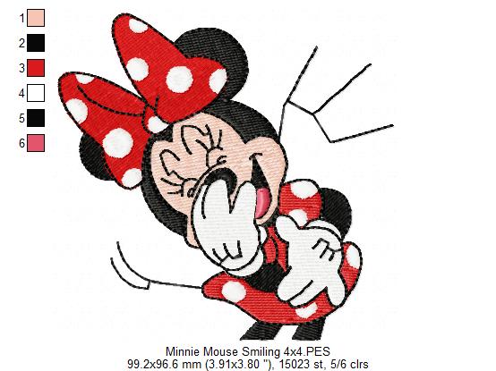 Mouse Girl Laughing - Fill Stitch - Machine Embroidery Design