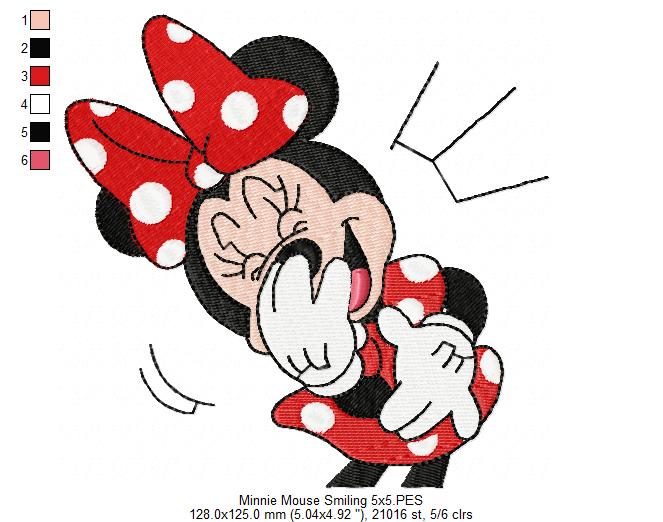 Mouse Girl Laughing - Fill Stitch - Machine Embroidery Design