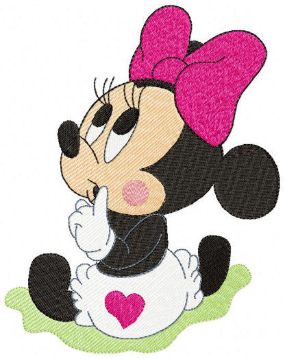 Sweet Vintage Minnie - Fill Stitch - Machine Embroidery Design